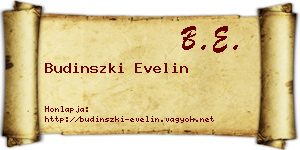 Budinszki Evelin névjegykártya